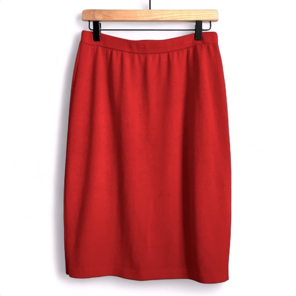 ST. JOHN Collection by Marie Gray Red Santana Knit Pull-On Pencil Skirt 6 - Picture 1 of 5